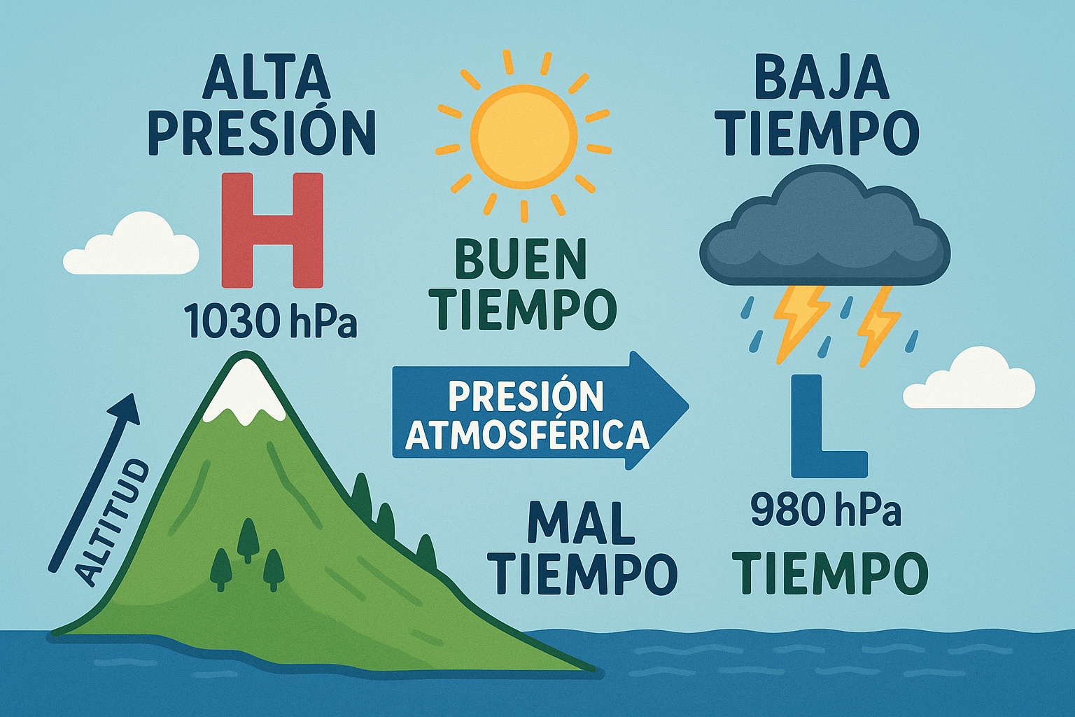 El clima, la altura y la presión atmosférica